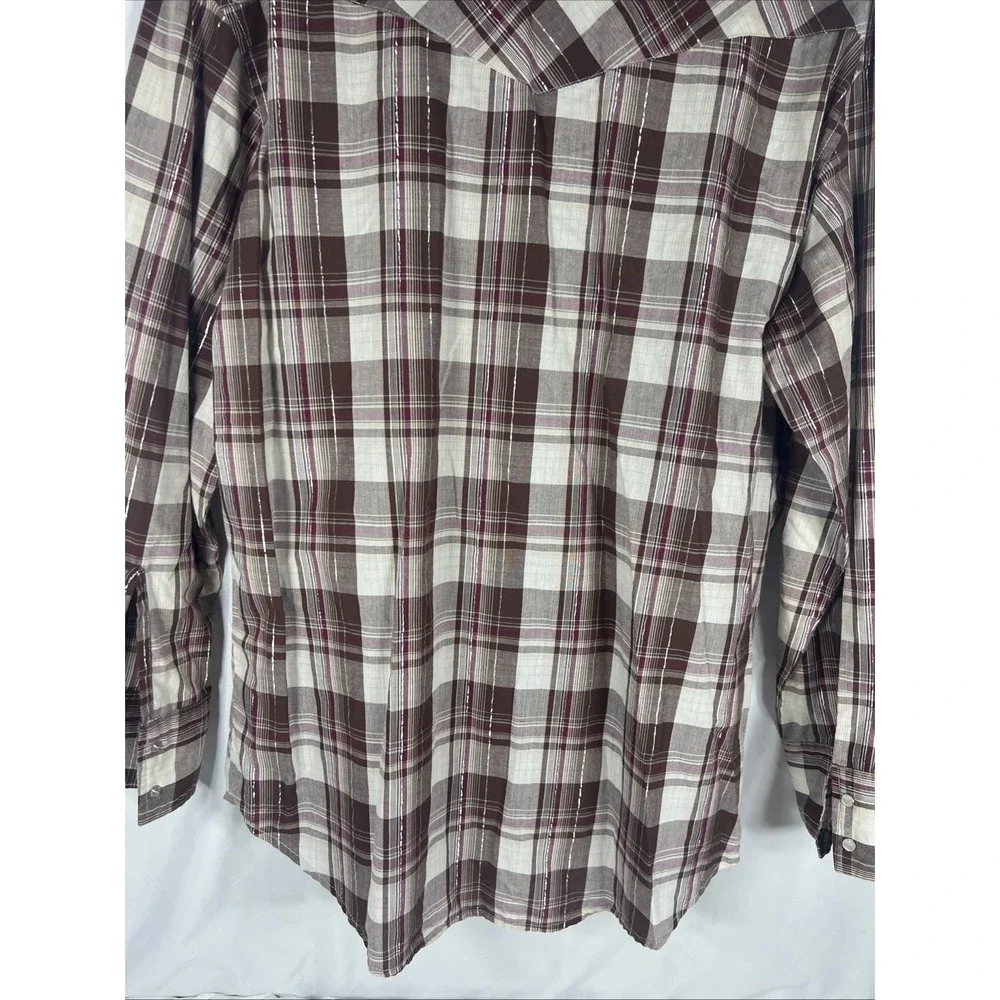 Rustler Wrangler Pearl Snap Long‎ Sleeved Shirt  Large Western Shirt